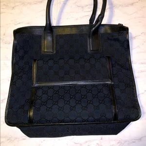 Black Gucci Monogram Tote-Older Style